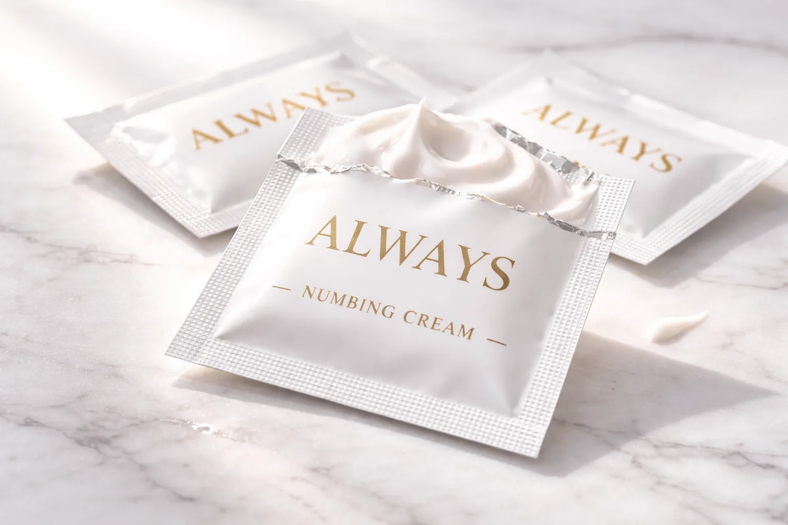 Always Numb sachet torn open